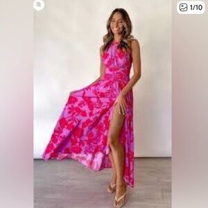 Abel the label dress vibrant pink and purple